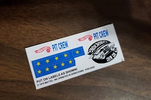 Hot Wheels Pit Crew Car Redline DIE CUT Reproduktion Aufkleber - Bild 1 von 1