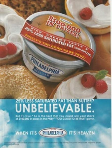 2004 vintage2004 vintage printed ad Philadelphia cream cheese Bagels raspberries - Picture 1 of 4