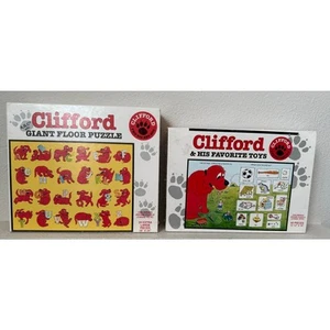 Clifford The Big Red Dog Giant Floor Puzzles 2 ABC's Favorite Toys 1992 Vintage - Picture 1 of 12