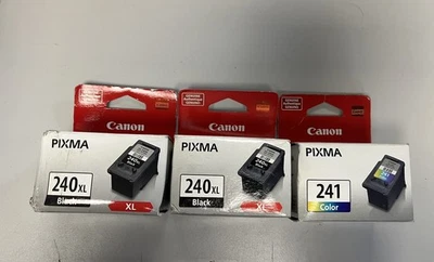 Lot of 3 - Canon 240XL Black PG-240XL 241 Color CLI-241 MG3620 3520 TS5120 - New - Image 1 of 4