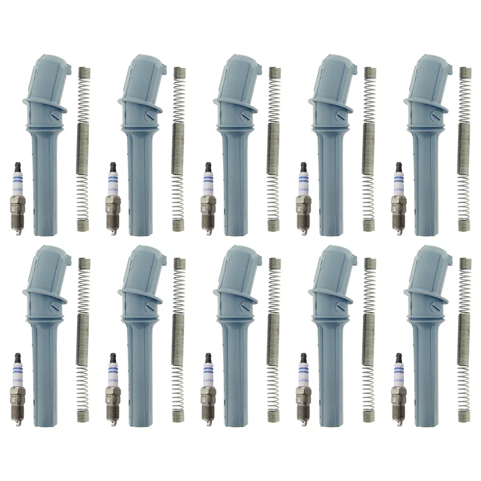 Kit de 10 bujías Bosch Platinum y botas bobina NGK para E-350 Econoline 6,8 L Foto 1 de 1