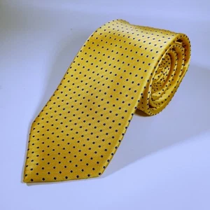 Donald Trump Silk Neck Tie Gold Bar Signature Collection Yellow Gold Polkadot - Imagen 1 de 6