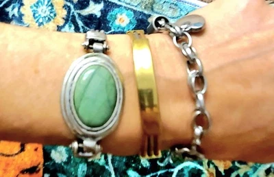 Brazalete Tricolor Oro COBRE Tono Plata Cierre Se Adapta a S-M 7 Foto 1 de 4