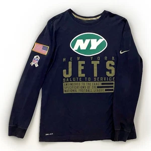 NIKE NY JETS Camicia Uomo Taglia M Salute To Service Sideline Performance, Manica Lunga - Foto 1 di 14