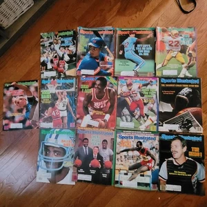 Vintage Sports Illustrated Magazine Lot 1980s Football Basketball Tennis Lot 13 - Bild 1 von 17