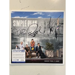 Simple Plan Harder Than It Looks SIGNED Yellow Translucent Vinyl LP /400 COA - Picture 1 of 11