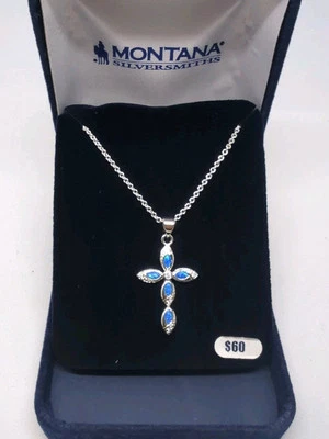 Montana Silversmiths Necklace- Marquis Opal Cross- NC2727 - Image 1 of 4