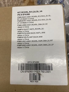 0FN360 Dell PowerEdge Mounting Kit RCKRL,R/V,2U, SL V4 Server Rail FN360 UNUSED - Picture 1 of 2