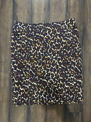 Falda lápiz multicolor con estampado de leopardo Merona talla 10 para mujer Foto 1 de 4
