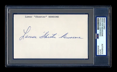LAMAR SKEETER NEWSOME SIGNED MINT INDEX CARD PSA/DNA AUTOGRAPHED BOSTON RED SOX - Image 1 of 2