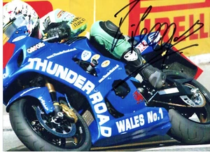 Motor Bike Rider Ian Lougher Hand Signed Photo Autograph TT Isle of Man 7x5" AD - Picture 1 of 1