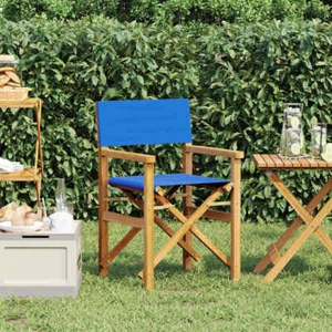 Regiestuhl Klappbar Blau Massivholz Teak - Bild 1 von 8