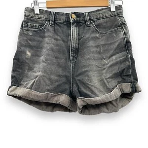 Urban Outfitters BDG Charcoal Gray Wash Distressed Rolled Hem Shorts Sz 26 - Picture 1 of 8