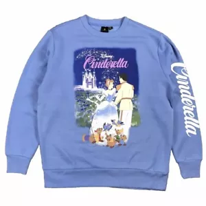 Maglione donna Disney Principessa Cenerentola stile retrò grande stampa grafica blu - Foto 1 di 6