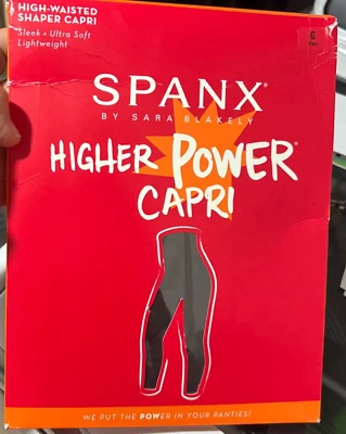 Modelador de cintura alta Spanx By Sara Blakely Capri preto leve tamanho G - Imagem 1 de 4