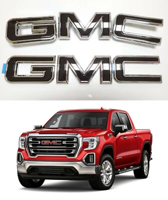 New 2019-2026 GMC Sierra Front Rear Black Chrome Emblem 84364354 WITH Multipro - Image 1 of 4