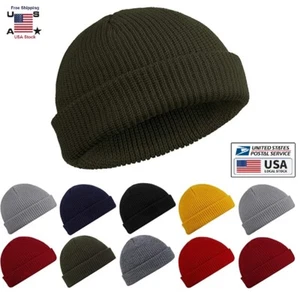 Unisex Winter Knit Cuff Beanie Warm Cap Fisherman Watch Skull cap Daily Ski Hat - Picture 1 of 22
