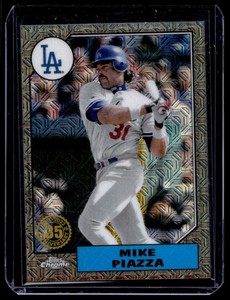 2022 Topps Update 1987 Chrome Silver Packs Black Mike Piazza 188/199 Los Angeles