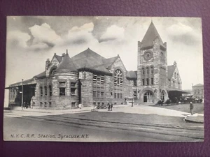 Photo vintage postcard NYCRR DEPOT Rail STATION SYRACUSE NY (RARE) - Picture 1 of 2
