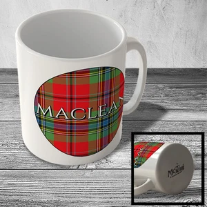 MUG_CLAN_652 MACLEAN surname(MacLean of Duart Modern Tartan)circle background - - Picture 1 of 1