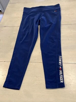 Tommy Hilfiger Sport Leggings Junior Size L Blue With Logo’s Athletic - Image 1 of 4