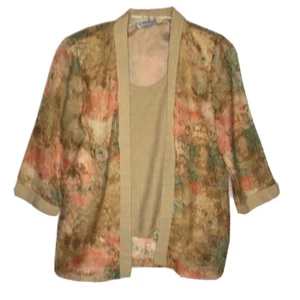 Dress Barn Top Women’s Large Brown Jacket Attached To Shell Lightweight - Picture 1 of 5