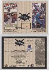 2002 Greats Dueling Duos Single Memorabilia George Brett Cal Ripken Jr Relic HOF