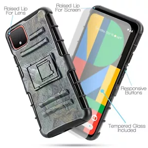 For Google PIXEL 4 XL Kickstand Belt Clip Holster Armor Cover + Screen Protector - Picture 1 of 22