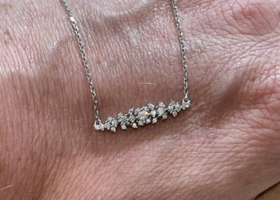 0.645 Carat Lab Created Diamond Italian Cluster Necklace In Platinum Plated 925 - Image 1 of 4