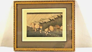 ANTIQUE "RAIN STORM AT SHONO"WOODBLOCK PRINT BY HIROSHIGE FROM 53 STATION SERIES - Picture 1 of 8
