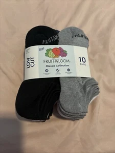Fruit of the Loom Boys Black Socks Bundle 10 Pairs Classic Collection - Picture 1 of 5