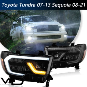 Full LED Headlights For 07-13 Toyota Tundra &08-21 Sequoia Replacement OEM Lamps - Picture 1 of 14