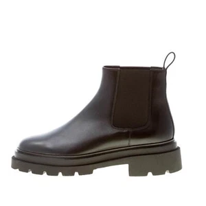 SANTONI women shoes Black leather chelsea boot wide shape elasticized heel  3,5 - Picture 1 of 7