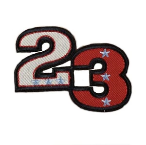 Number 23 Twenty Three USA Flag Racing Race Motor Sports US America Iron Patch - Picture 1 of 2