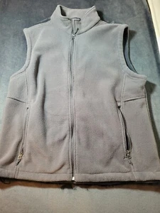 Port Authority Full Zip Fleece Sweater Vest Men's XL Blue Preowned 0081 - Picture 1 of 11