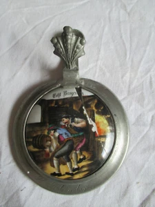 Alter Zinndeckel Klappdeckel Bierkrug Humpen Biedermeier 1850 Porzellaneinlage  - Bild 1 von 7