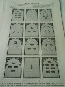 Tarots Persans ( jeu de cartes ) 1846 Gravure Oldp Print - Imagen 1 de 1
