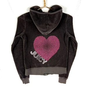Felpa donna Y2k Juicy Couture Terry Cloth felpa con cappuccio media full zip - Foto 1 di 4