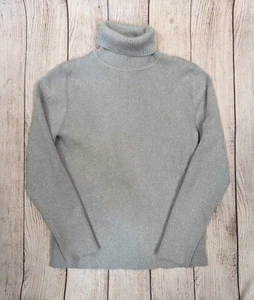 ZARA GIRLS Knit Silver Sparkle Turtleneck Sweater Long Sleeve Holiday Size 8 - Picture 1 of 7