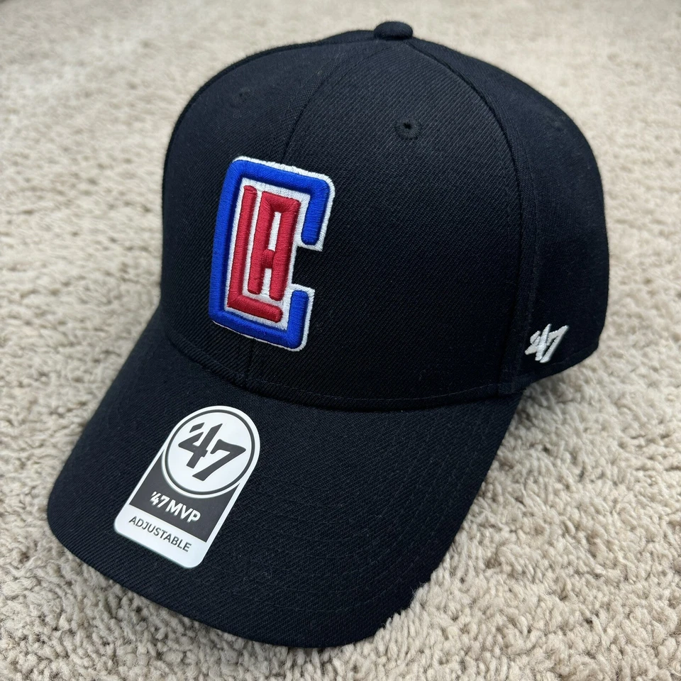'47 Brand L.A. LOS ANGELES CLIPPERS MVP Strapback Baseball Hat Black Cap *1V