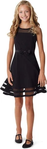Calvin Klein Girls' Sleeveless Party Dress Fit and Flare Silhouette, Black, 16 - Picture 1 of 2