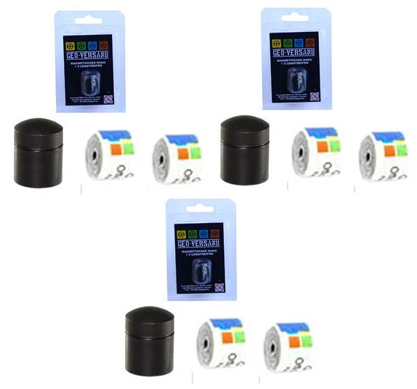 3X Magnétique Nano+ 6 X Étanche Logs Geocaching Geocache Cache Magnétique - Photo 1/1