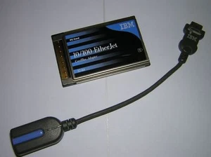 IBM EtherJet CardBus 10/100 Ethernet LAN Adapter PC Karte + Dongle Kabel - Bild 1 von 1