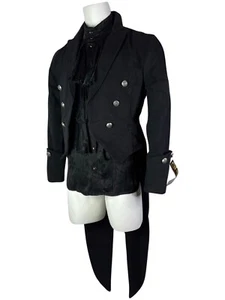 SHRINE GOTHIC VAMPIRE MILITARY VICTORIAN TAILCOAT PIRAT COAT JACKET STEAMPUNK - Picture 1 of 9