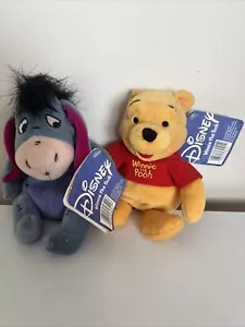 Disney Pooh And Eeyore 7.5” Beanbag Plush With Tags - Picture 1 of 6