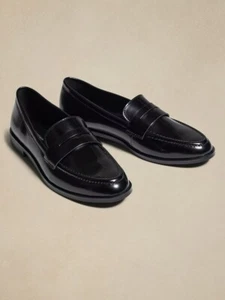 Banana Republic Womens Black Leather Loafers-Size 7.5-NWT   (NO BOX) - Picture 1 of 2