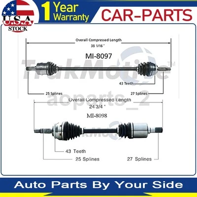 2 передних шарнирных вала оси TrakMotive для Eagle Talon 1998 1997 1996 1995 - Изображение 1 из 3
