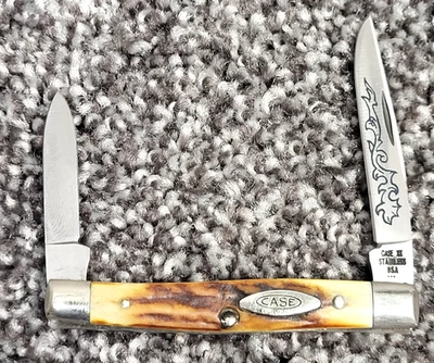 NAVAJA DE BOLSILLO CASE XX VINTAGE MANGO CIERVO 3 PUNTOS 2 HOJAS HOJA DE TRABAJO DESPLAZAMIENTO AZUL $ Foto 1 de 4