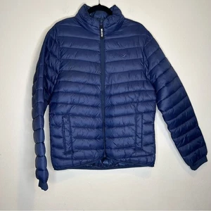 Hollister Men's Puffer Collection Jacket Navy Blue Full Zip Size M - Picture 1 of 10