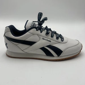 Reebok Schuhe Herren Größe 7 weiß marineblau klassisch Jogginghose Gummisohle Laufen DV9075 - Bild 1 von 13